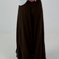 Wide-leg trousers with tie frill - chocolate