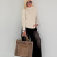 Stylische Felltasche - beige
