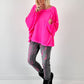 Oversized sweatshirt model “Glow Up” - neon pink