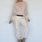 Mesh Shirt mit Punkten und Volantärmeln - beige