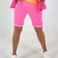 Shorts with tie belt - neon pink