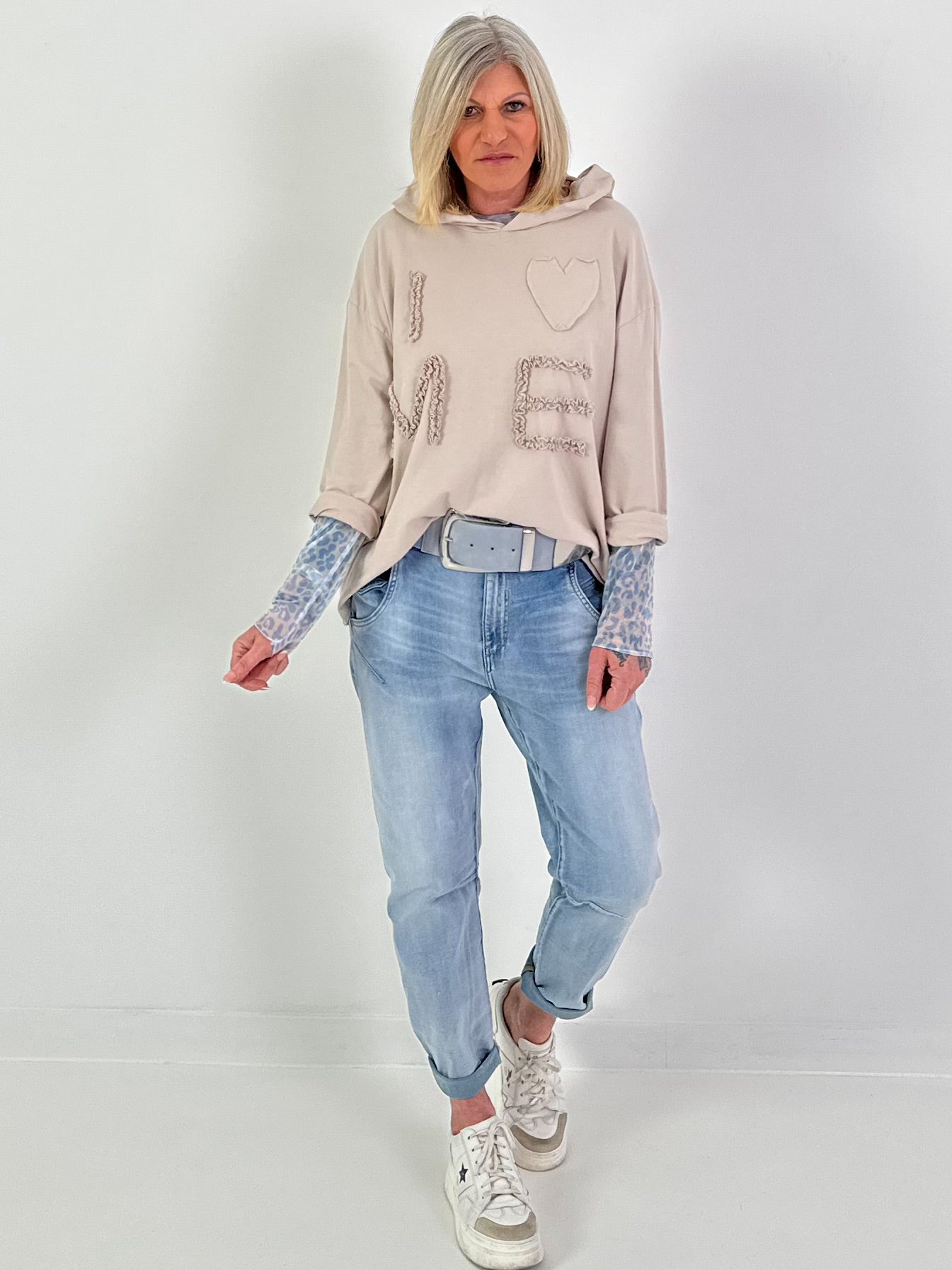 Hoodie I LOVE ME - beige