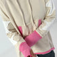 Lässiger Long Hoodie mit Daumenloch und trendigen Sternenelementen - beige