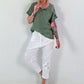 Linen Cut-Out Shirt - khaki