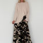 Soft oversized crew neck sweater - beige