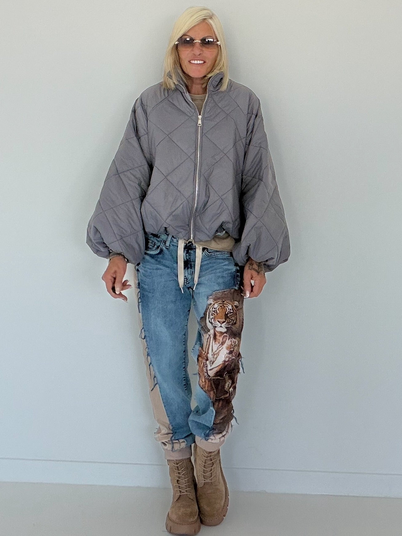 Jacke mit Puffärmelchen - grau