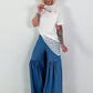 Wide Ruffle Jeans - Dark Blue
