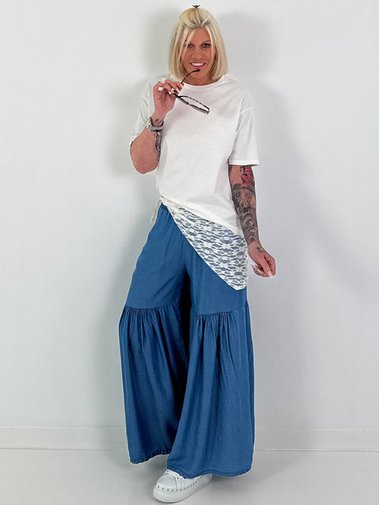 T-shirt met glitterdetails - wit