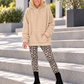 Hoodie in Teddy-Curl-Optik - beige