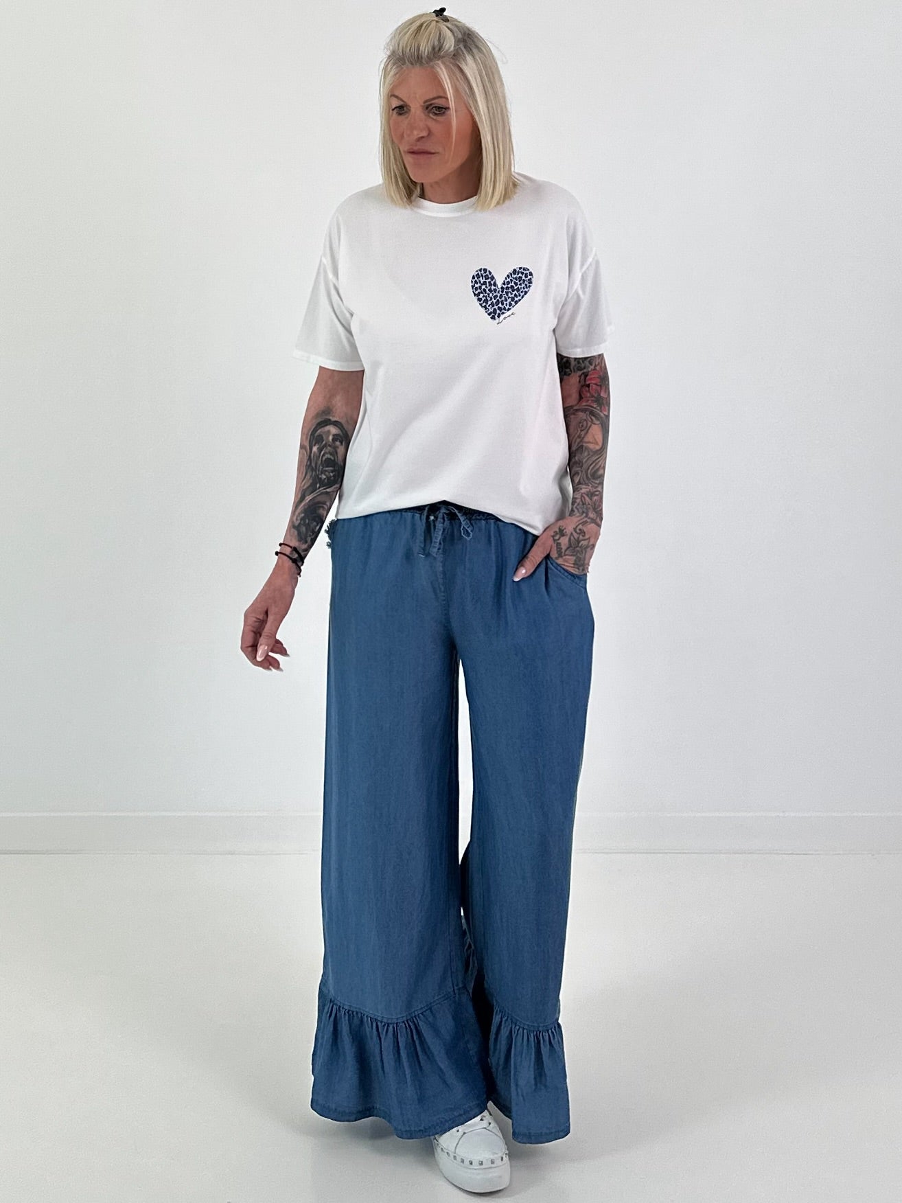 T-Shirt Amour Leo - white-light blue