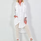Long linen blouse with eyelet embroidery - white