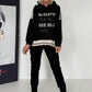 Oversized Hoodie Kopf Aus, Herz An! - schwarz