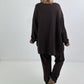Oversized Sweater mit Frontprint - mokka