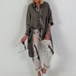 Jeans mit Batikmuster - grau-neonorange-dunkelbraun