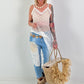 Long asymmetric lace top - white