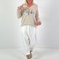 V-hals pullover model "Always Authentic" - beige