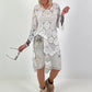 Crochet tunic with pattern - white