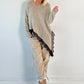 Asymmetrische trui model "Lace Dream" - taupe
