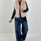Stylish faux fur vest - beige
