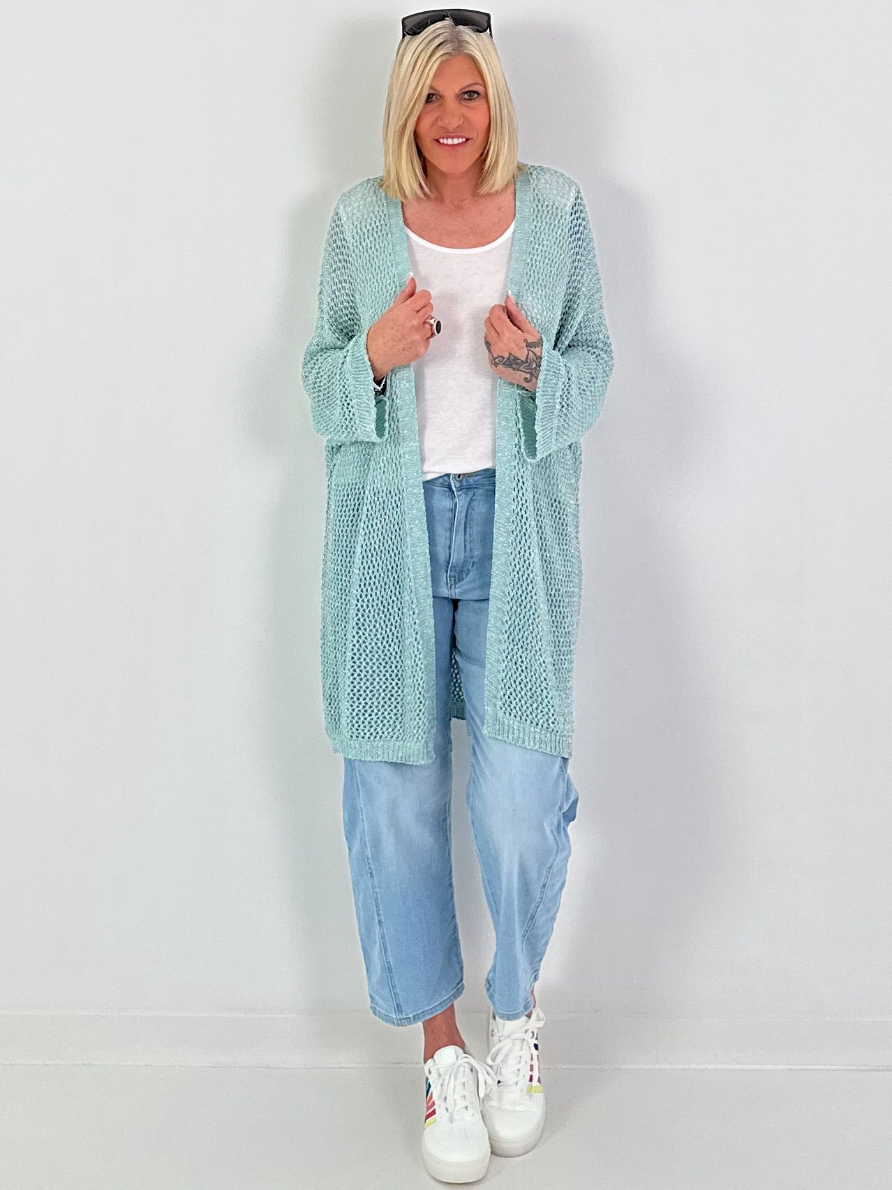 Häkeljacke mit Lurex - watergeen