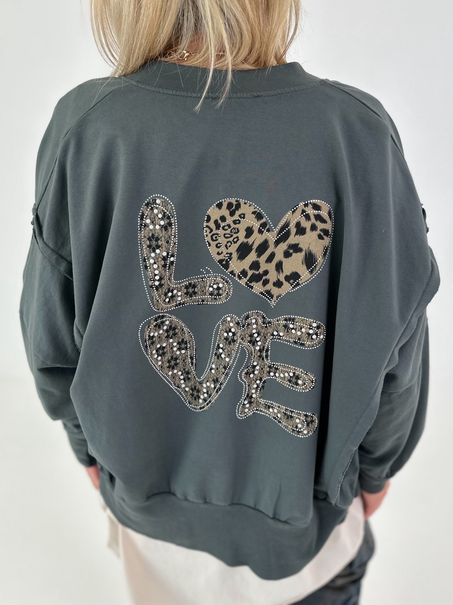 Jacke mit Rückenprint - anthrazit