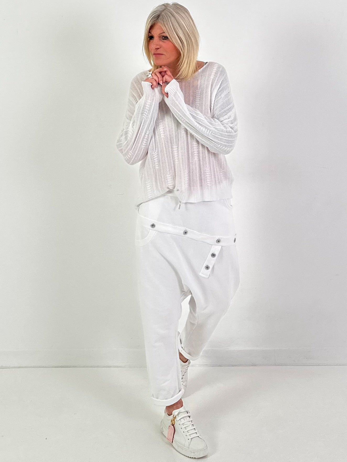 Strickpullover Modell "Soft Breeze" - weiss