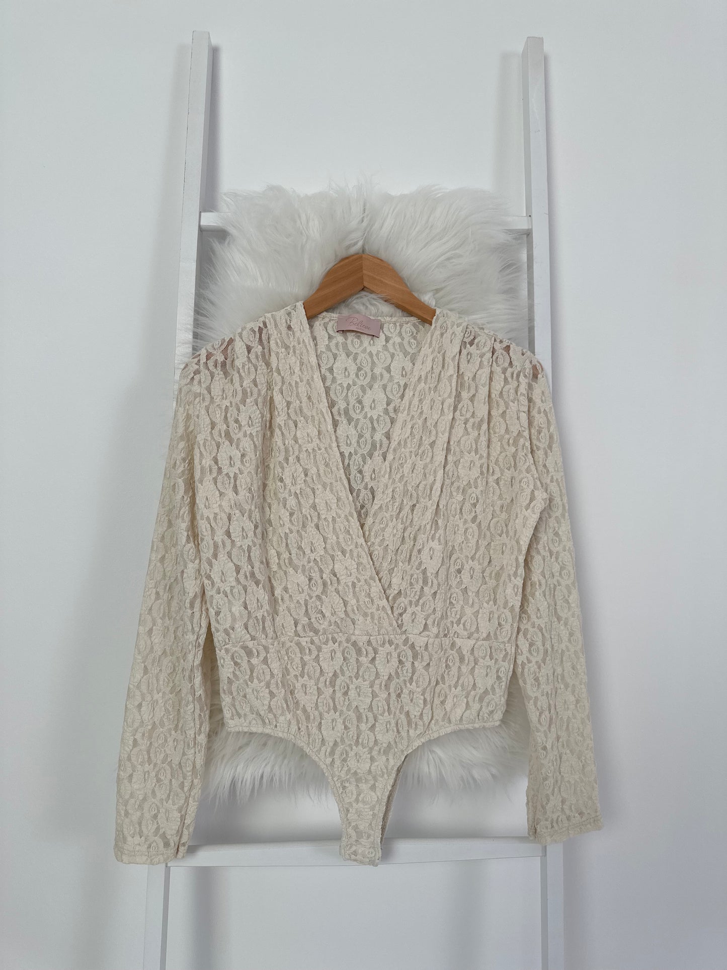 Kanten bodysuit - beige