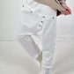 Baggy Hose Modell "Button-Belt" - weiss ( lieferbar ab ca. 12.12.25)