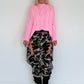 Pullover mit Stulpenärmeln und Zopfmuster - rosa