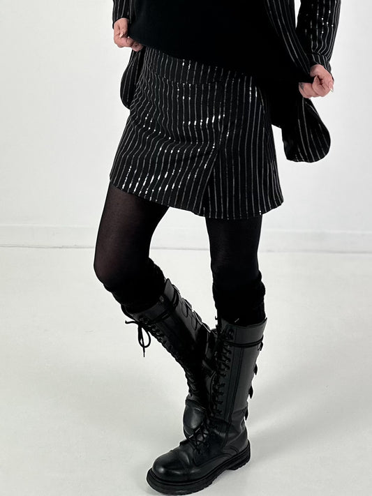 Hosenrock Modell "Midnight Sparkle" - schwarz-transparente Pailletten