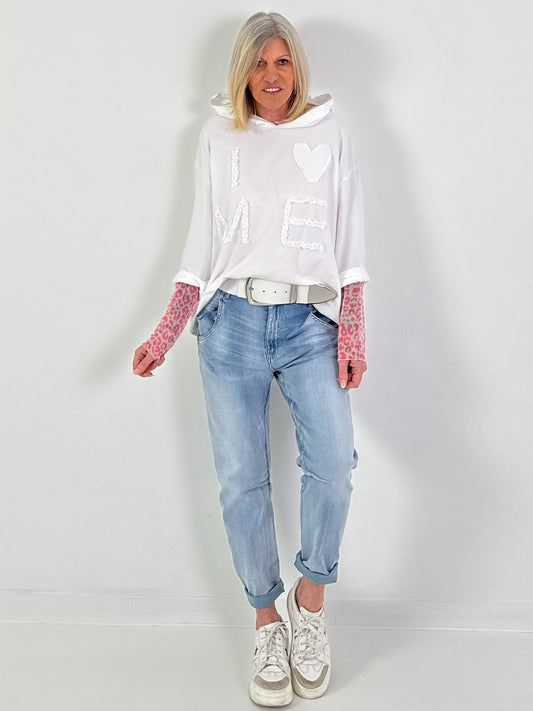 Hoodie I LOVE ME - weiss
