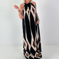 Neckholder Kleid mit All-Over Muster - schwarz-braun-mehrfarbig
