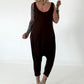 Jumpsuit mit Nieten - mokka