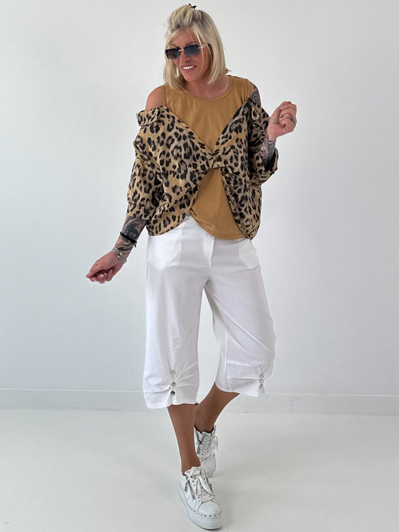 Tunika mit integrierten Top - Leo camel