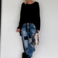 Jogg-Jeans im Used Look Woman & Pearl - denim-Schwarz