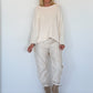 Basic crew neck sweater - ecru