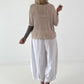 Strick Shirt mit Lochmuster - beige