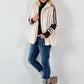 Pelzjacke mit Strickarm Modell "Fluffline" - beige