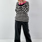 Trui model "Stripe Pop" - zwart en gestreept