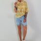 Pailletten Shirt mit Streifen - gelb-champagner