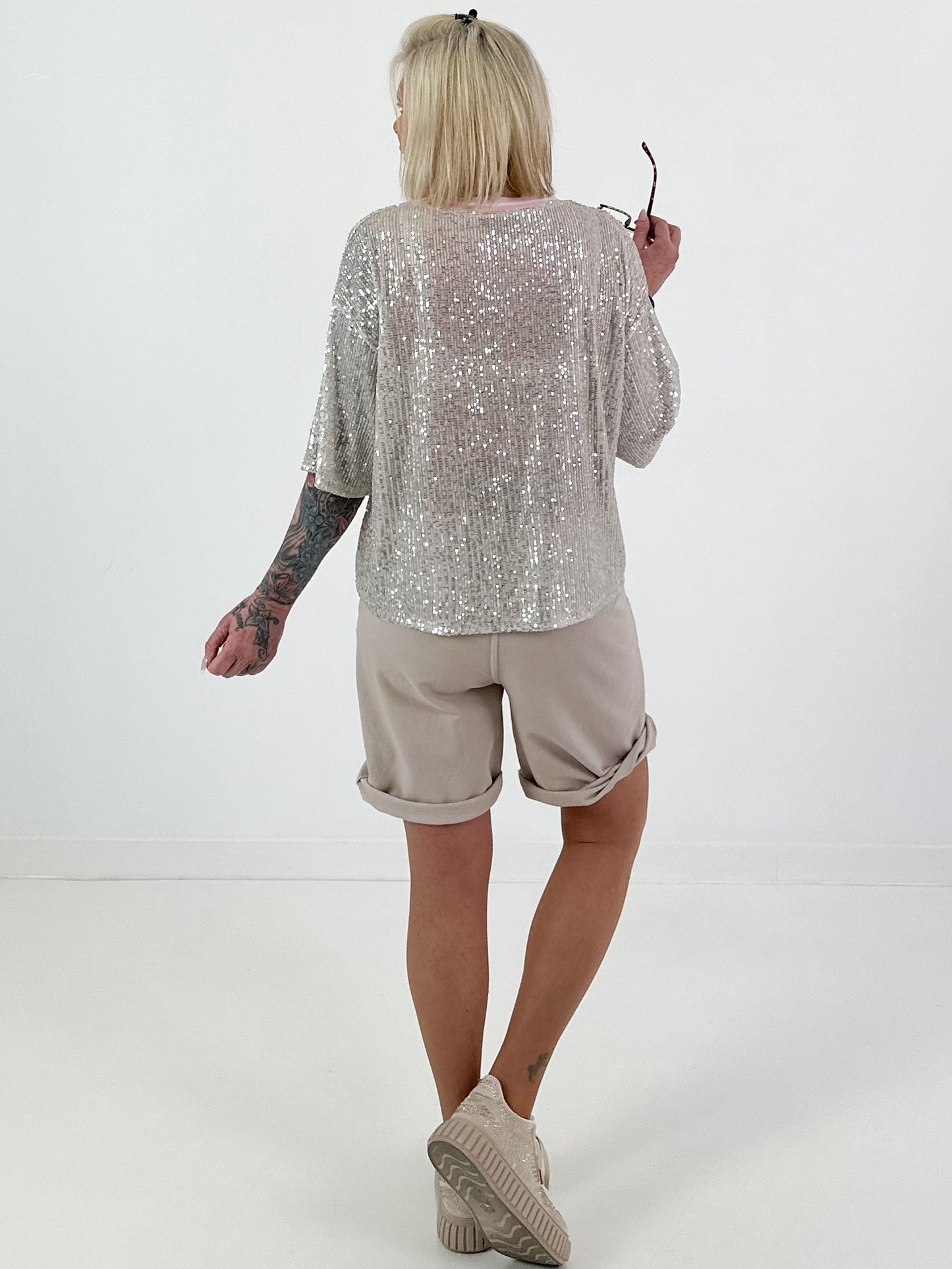 Sequin Shirt Soho - silver-pink