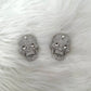 Magnetbrosche Modell "Crystal Skull Glam" - silber