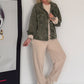 Oversized Cordjacke - oliv