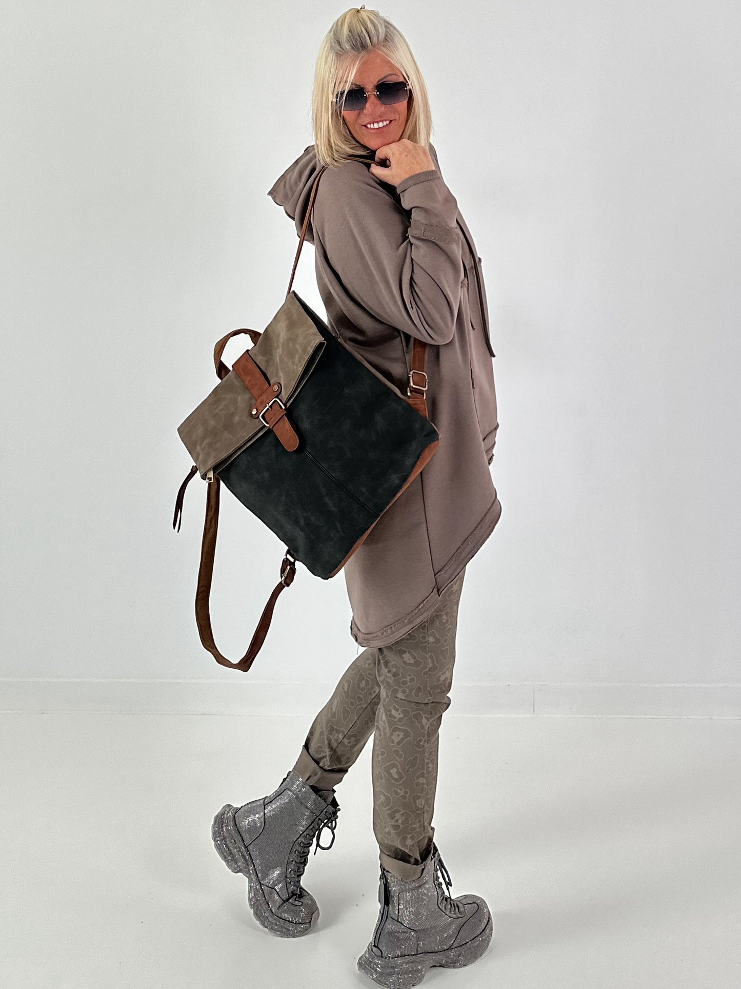Hose mit elastischem Bund  - leo -taupe