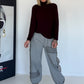 Basic Rollkragenpullover - burgundi