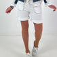 Sweat Short mit Nieten - weiss