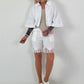 Sommer Crop-Jacke mit halben Arm - weiss