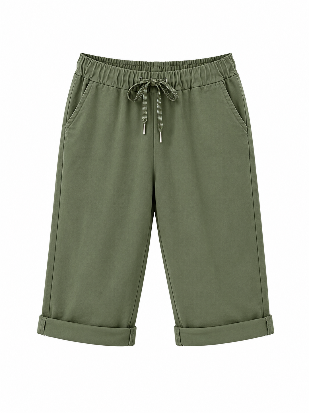 Kurze Hose mit Bindeband - khaki