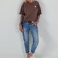 Sweater stone washed  - mokka