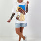 T-shirt with sequin design - white
